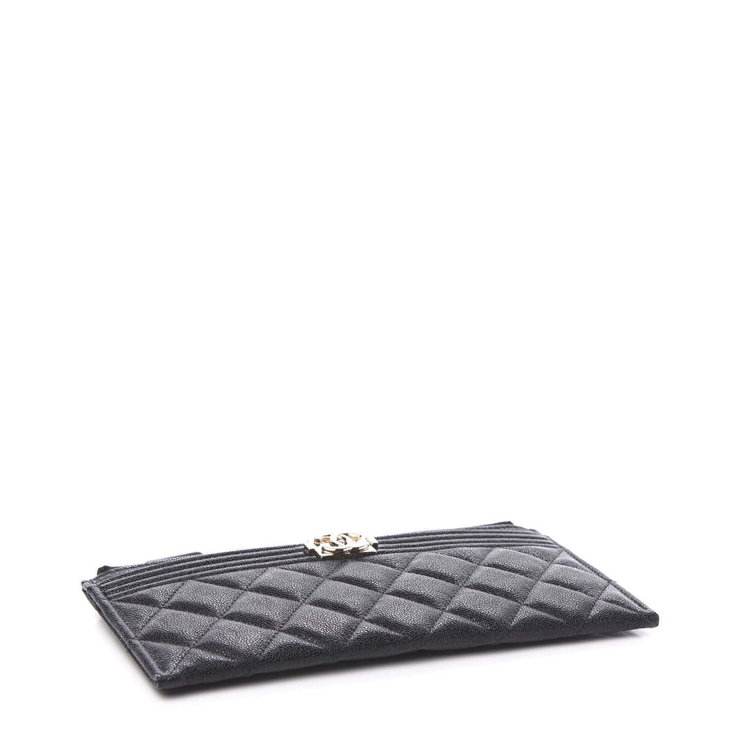 Chanel Caviar Quilted Classic Zip Boy Pouch Black 3 of 7