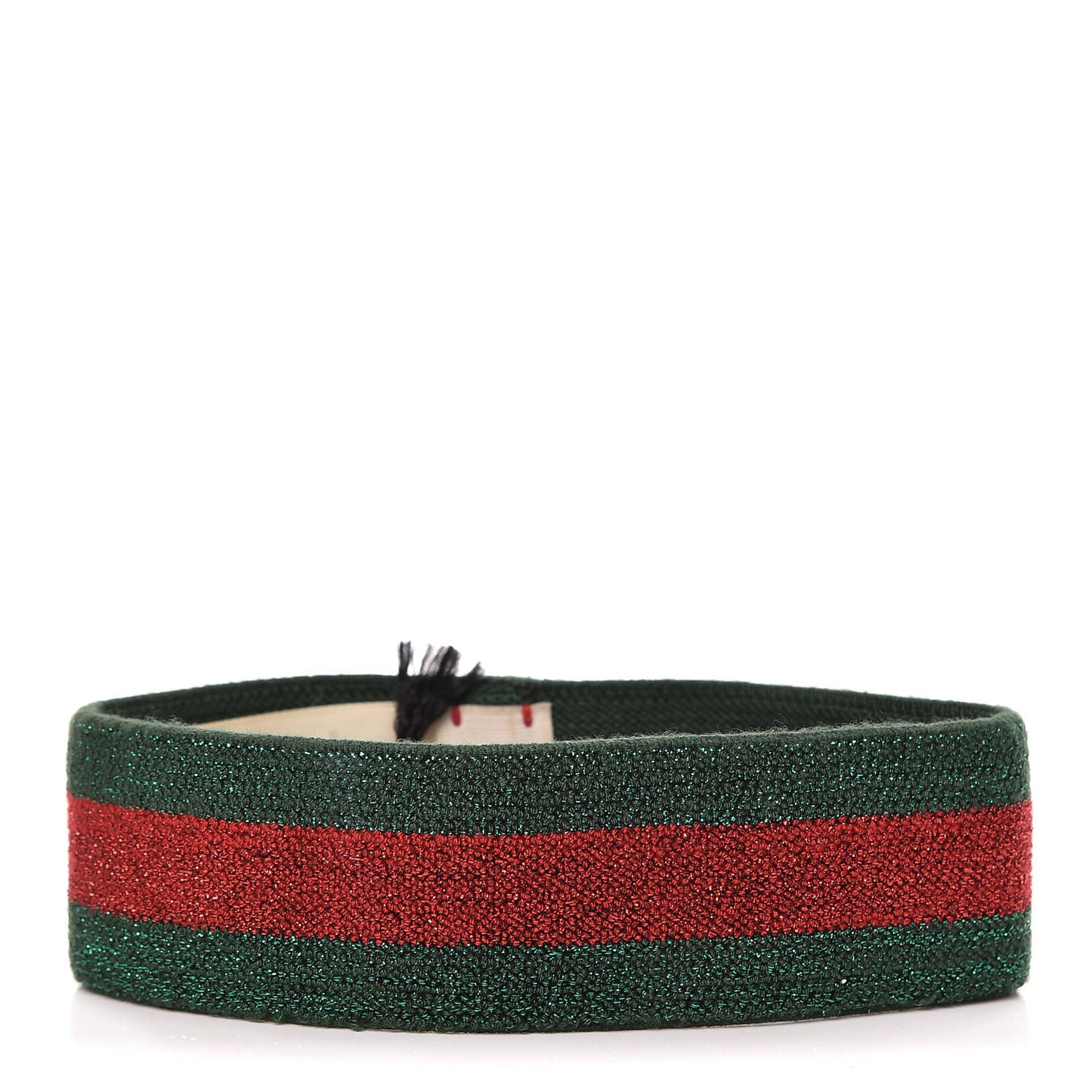 Lame Elastic Web Headband L Green Red