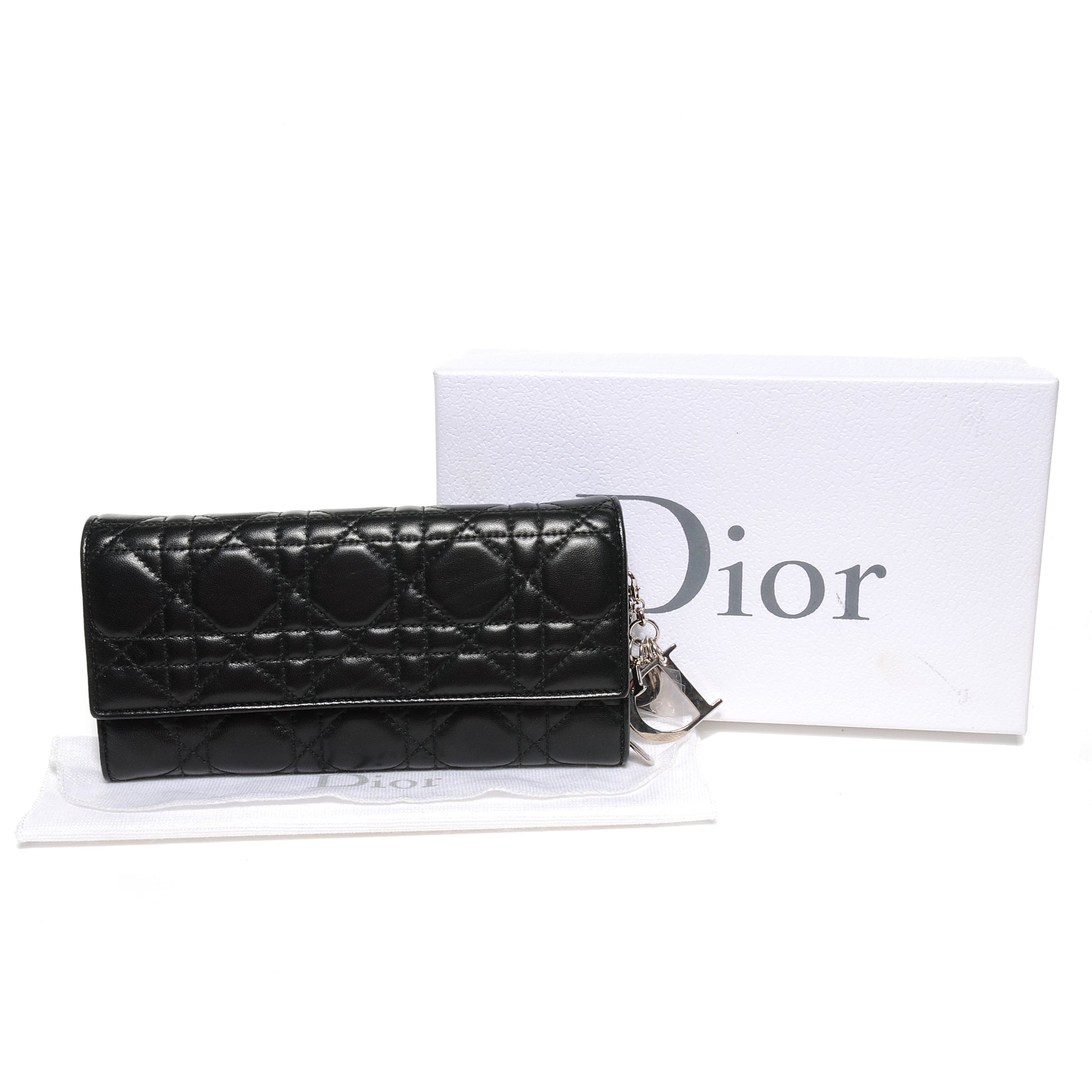 Christian Dior Lambskin Cannage Evening Clutch Black 5 of 8