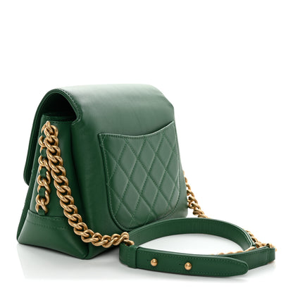 Chanel Calfskin Quilted Chain Flap Green 3 of 10