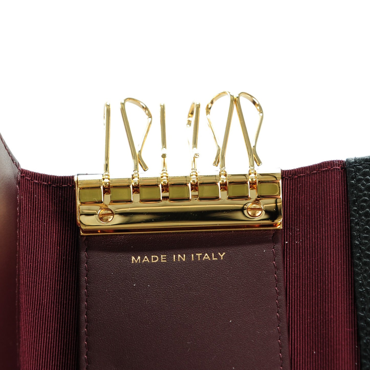 Caviar Quilted 6 Key Holder Black
