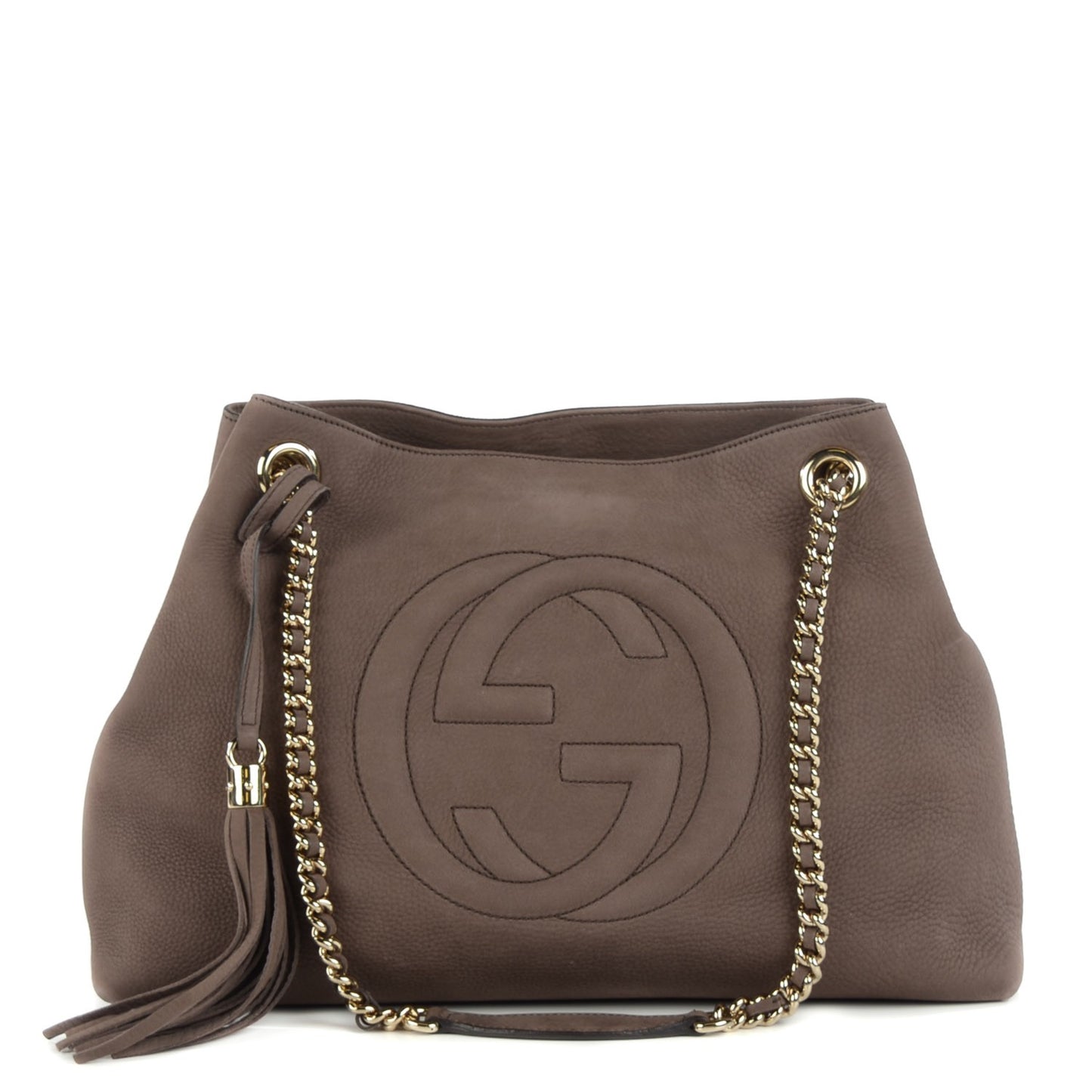 Vitello Range Medium Soho Chain Shoulder Bag Grey Field