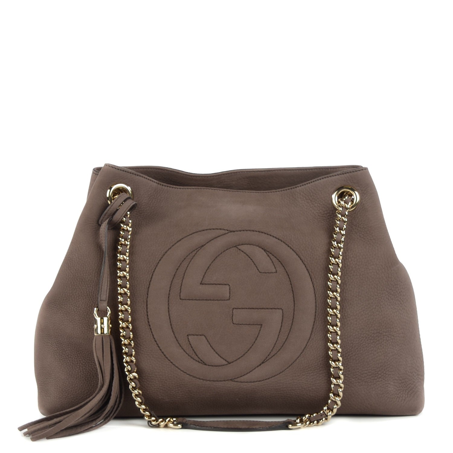 Gucci Vitello Range Medium Soho Chain Shoulder Bag Grey Field 1 of 7