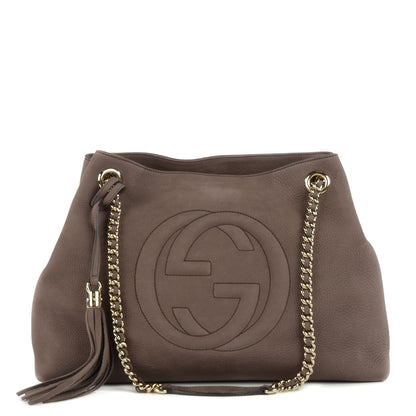Gucci Vitello Range Medium Soho Chain Shoulder Bag Grey Field 1 of 7