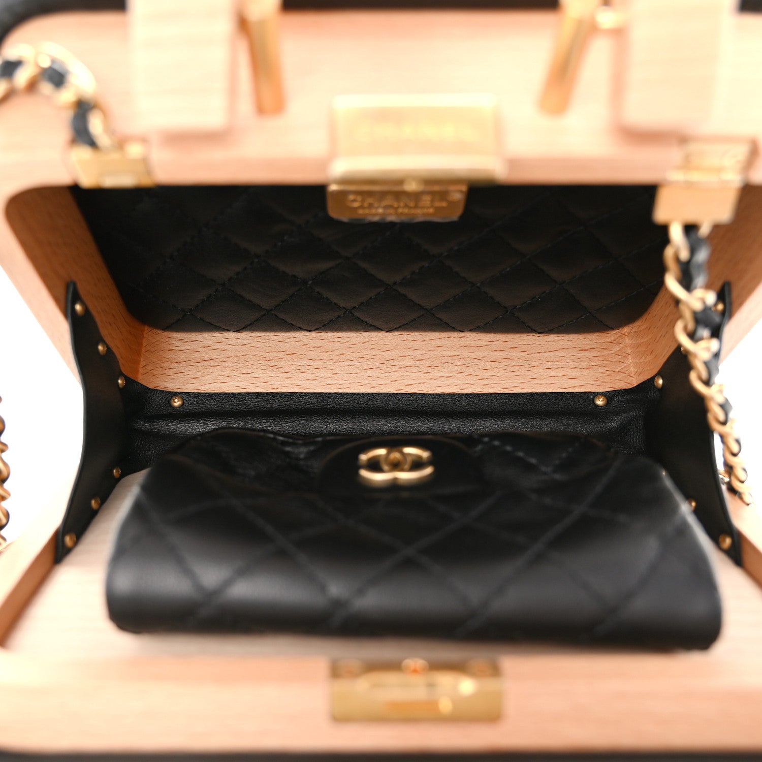Chanel Beech Wood Lambskin Small CC Vanity Case Black 5 of 11