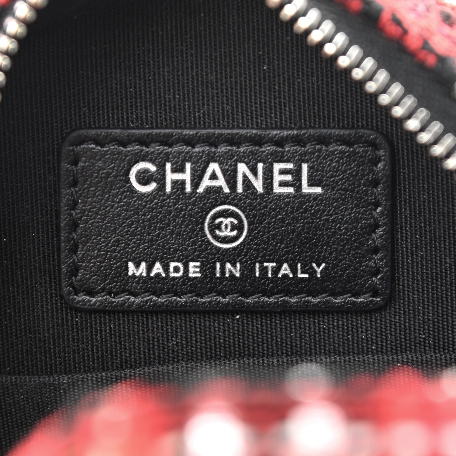 Chanel Tweed Quilted Round Filigree Clutch With Chain Red Black 6 of 9