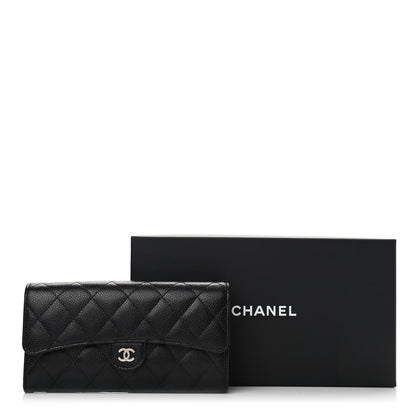 Chanel Caviar Quilted Large Gusset Flap Wallet Black 9 of 9