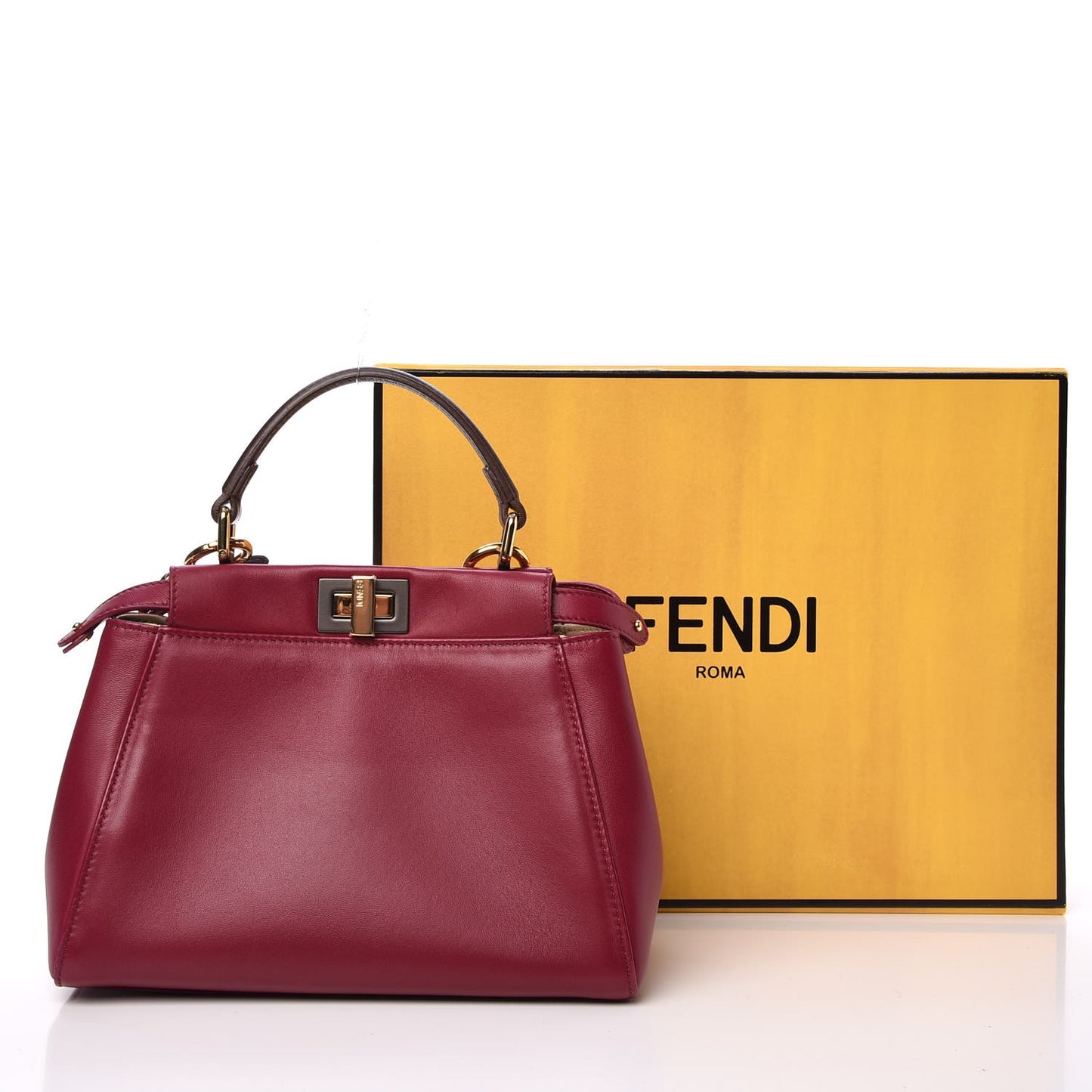 Nappa Mini Peekaboo Iconic Satchel Black Cherry Brown