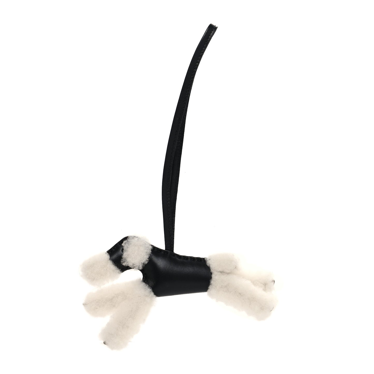 Milo Lambskin Shearling Budy Charm Black