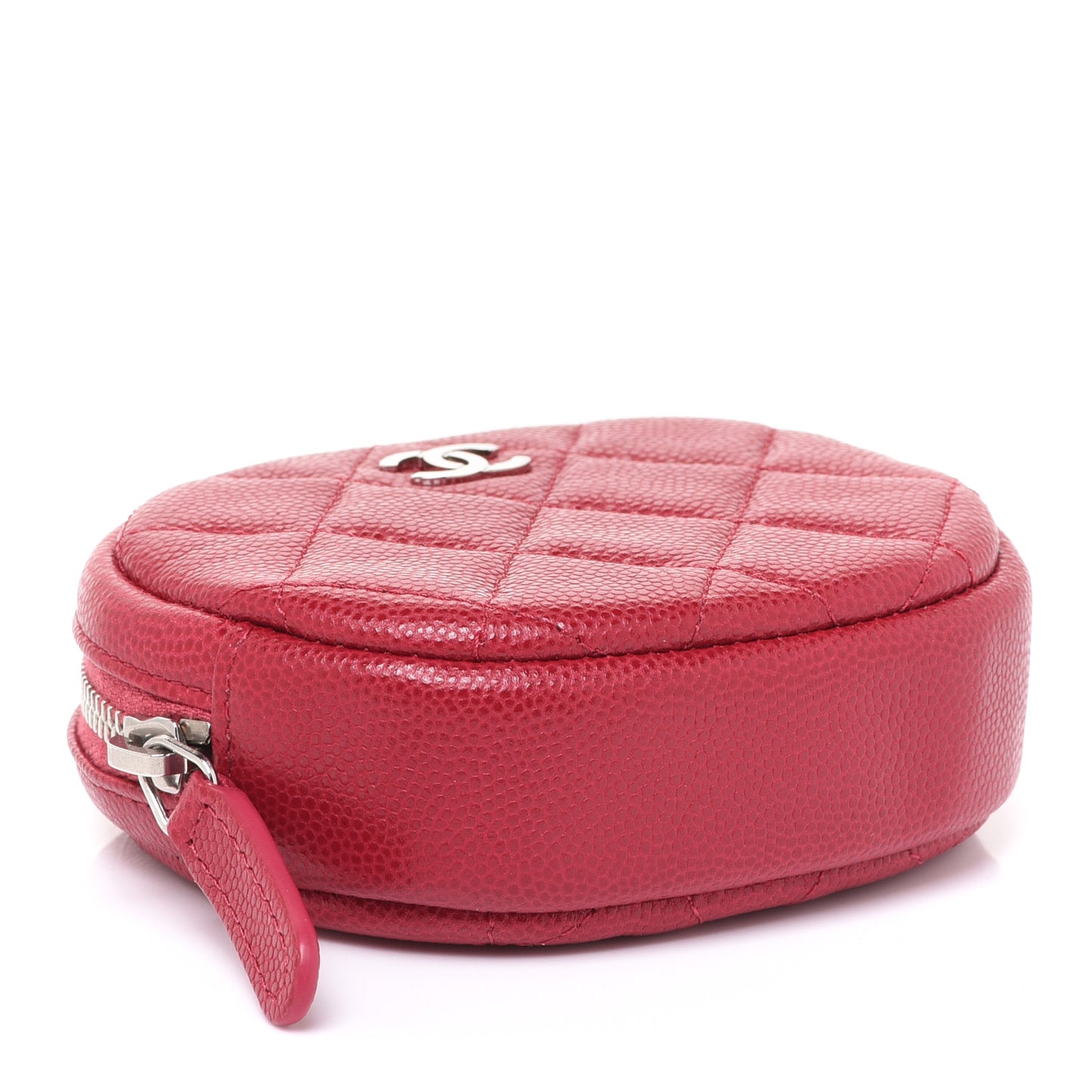 Caviar Quilted Zip Around Classic Coin Purse Dark Pink