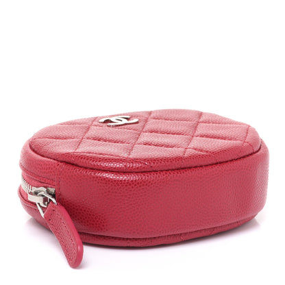 Chanel Caviar Quilted Zip Around Classic Coin Purse Dark Pink 4 of 8