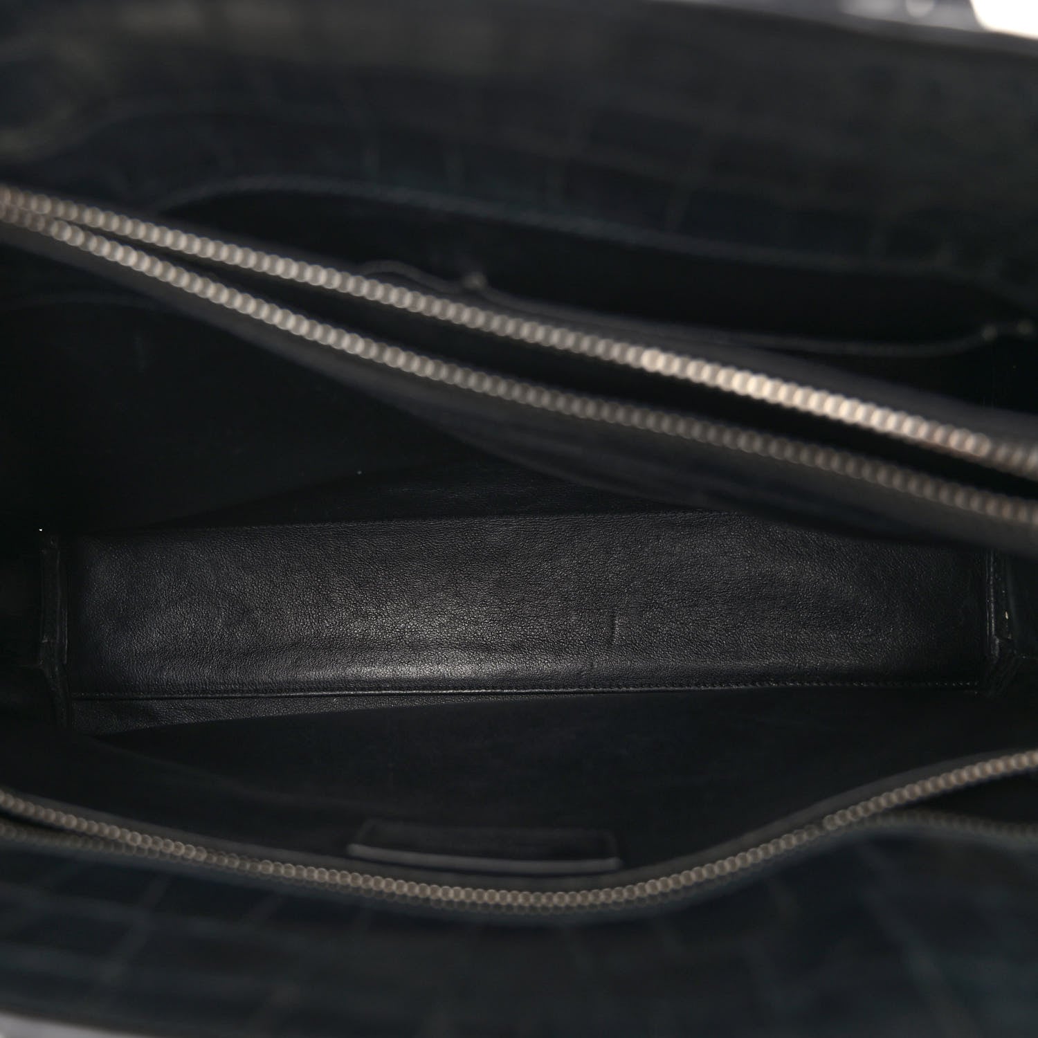 Saint Laurent Calfskin Crocodile Embossed Small Sac de Jour Dusty Black 6 of 9