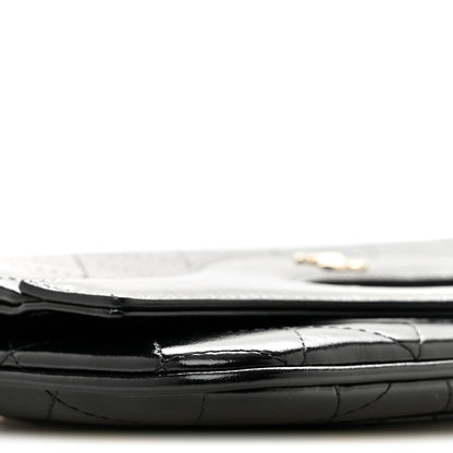 Chanel Shiny Crumpled Calfskin Quilted Clutch With Chain Black 8 of 9