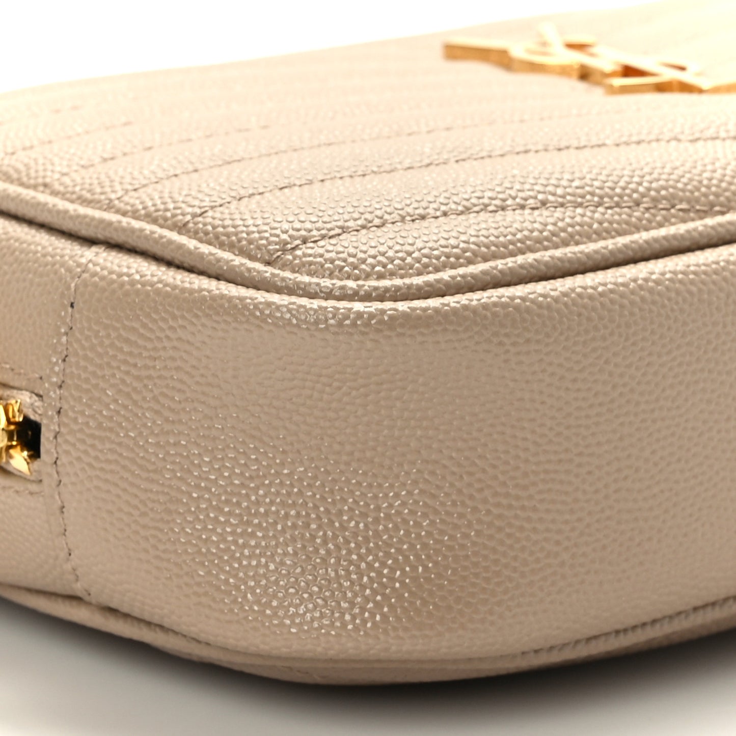 Grain De Poudre Matelasse Monogram Mini Lou Camera Bag Dark Beige