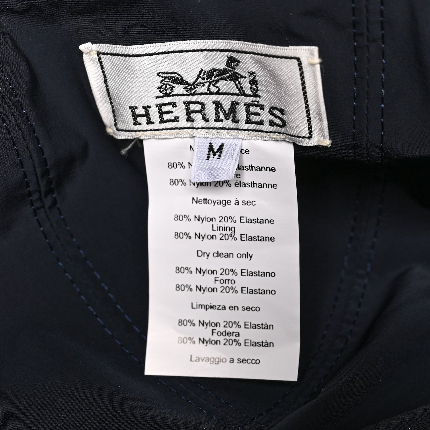 Hermes Nylon Reversible Roger Cap M Black Marine 8 of 9