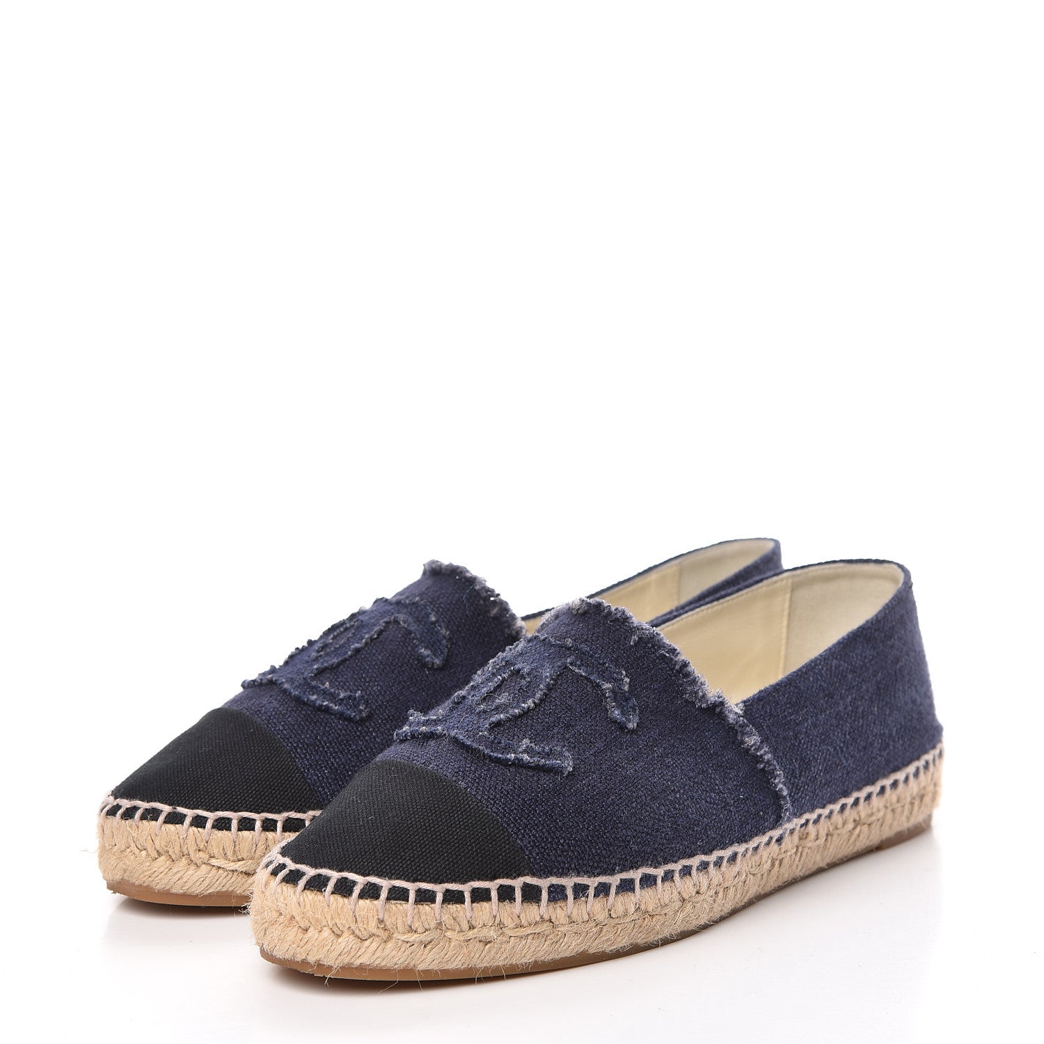 Chanel Canvas CC Espadrilles 40 Navy Black 2 of 16