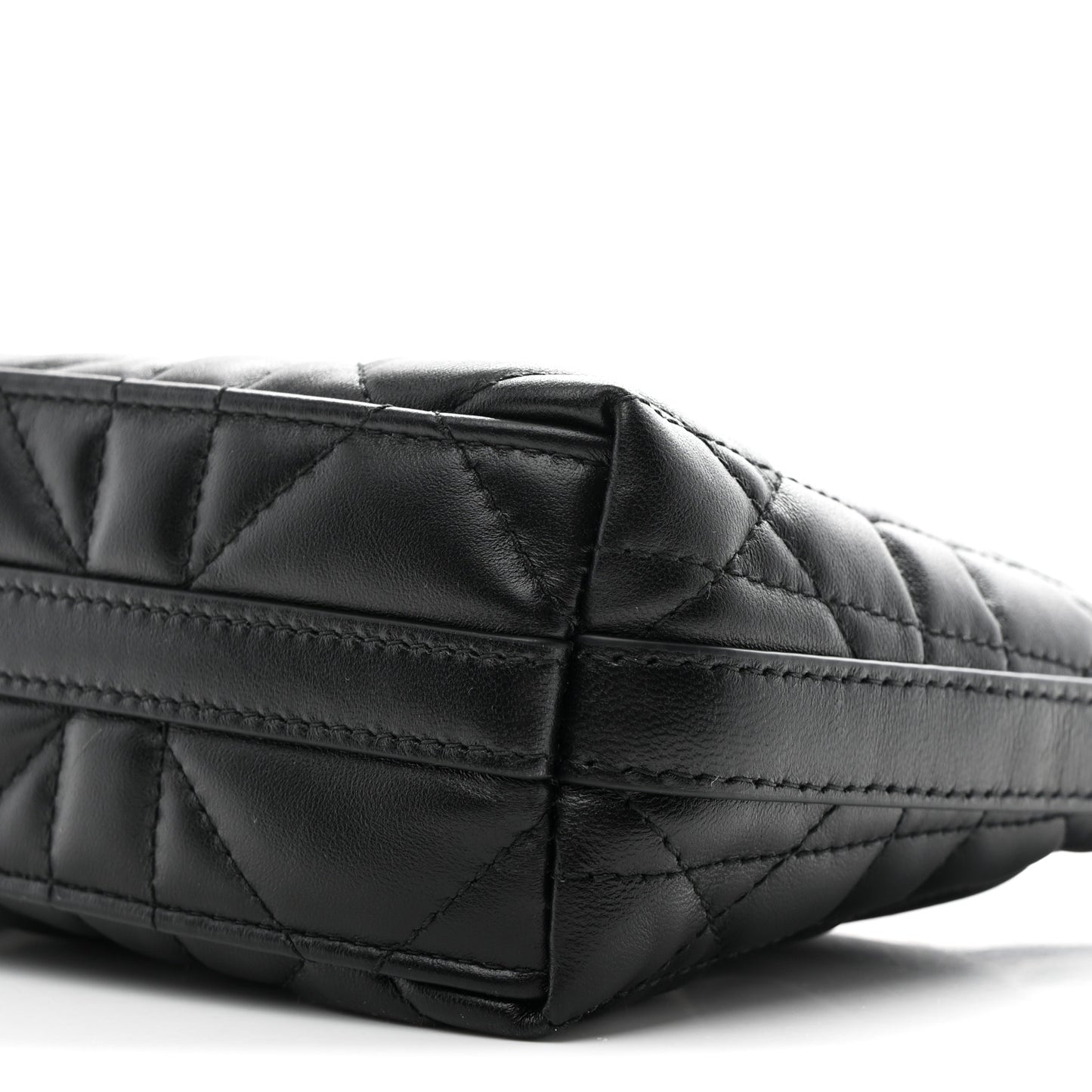 Calfskin Macrocannage Miss Caro Diorling Mini Bag with Chain Black
