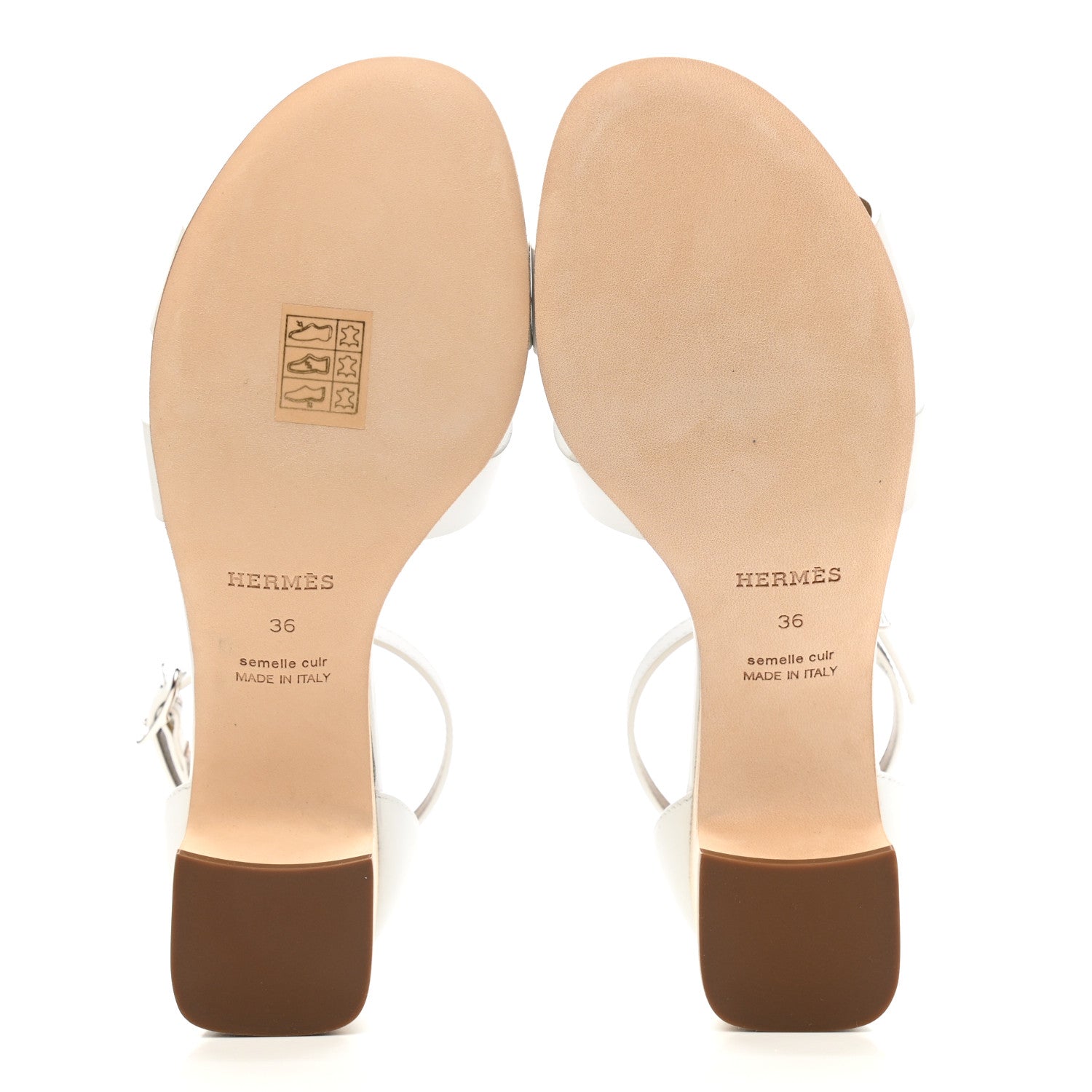 Hermes Calfskin Encens 50 Sandals 36 White 5 of 9