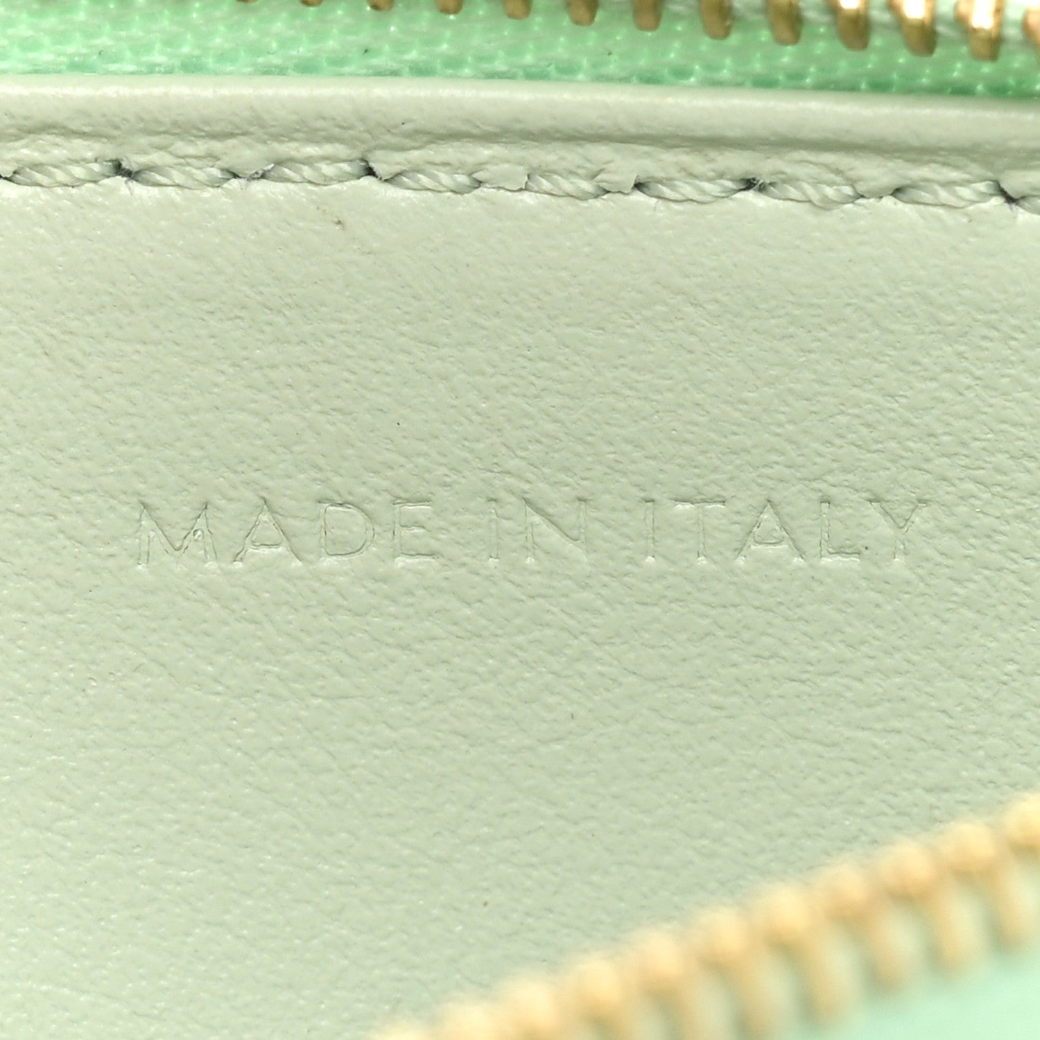 Celine Grained Calfskin Zipped Card Holder Vert D'eau 6 of 13