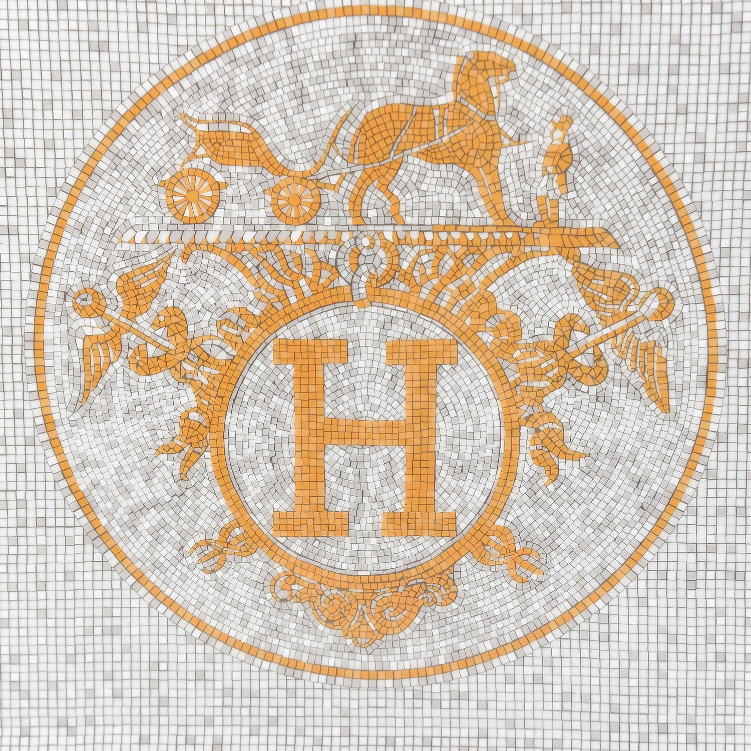 Hermes Porcelain Mosaique au 24 Square Plate 9.1" 5 of 9