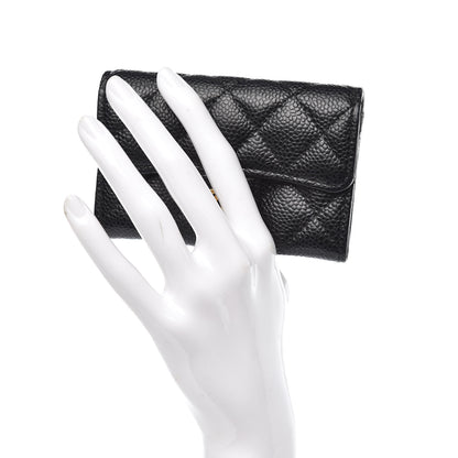 Chanel Caviar Quilted Flap Card Holder Black 2 of 9