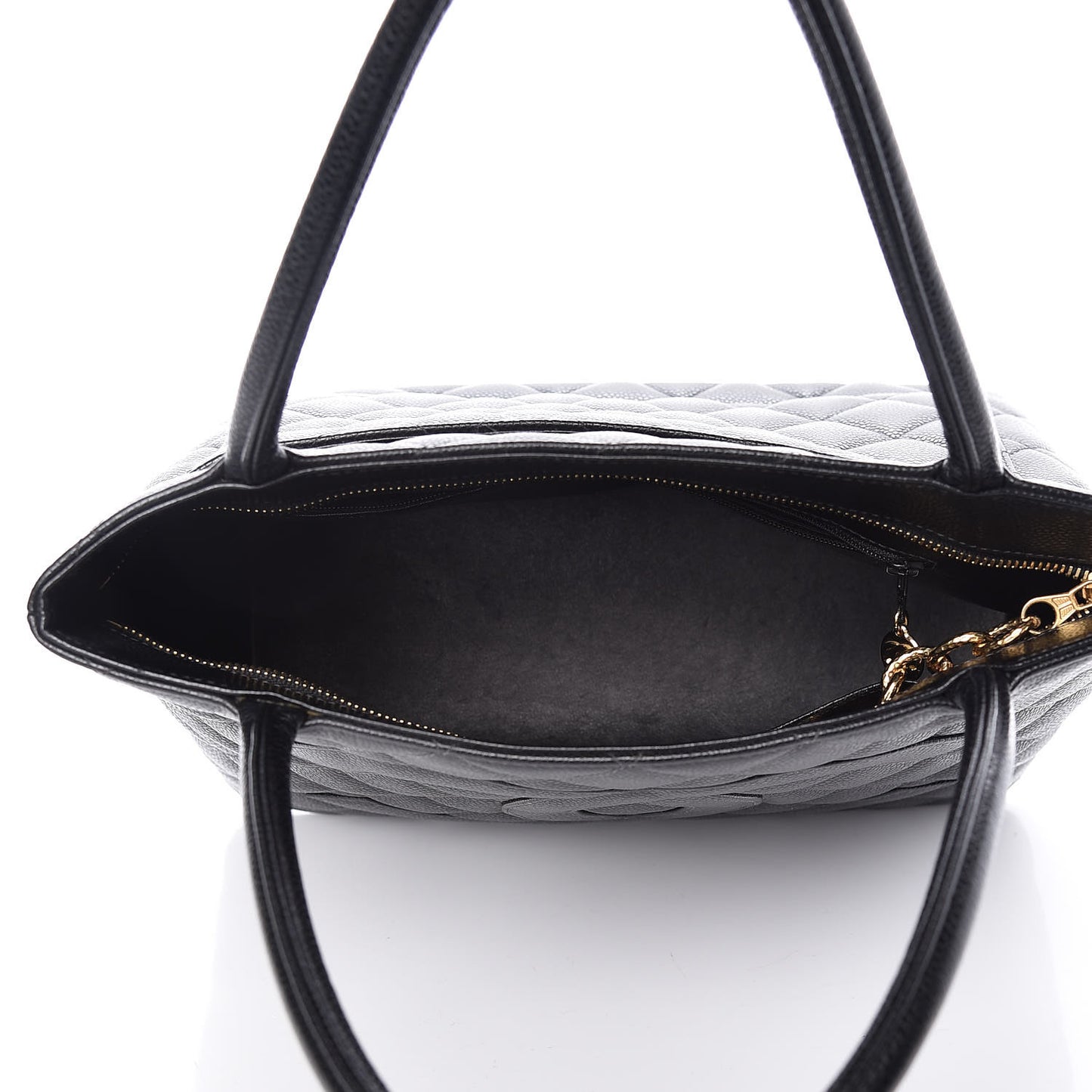 Caviar Quilted Medallion Tote Black