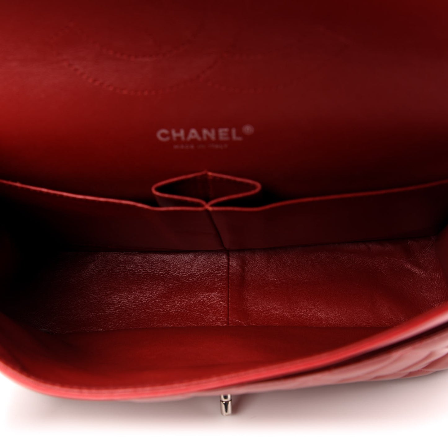 Patent Quilted Jumbo Double Flap Red