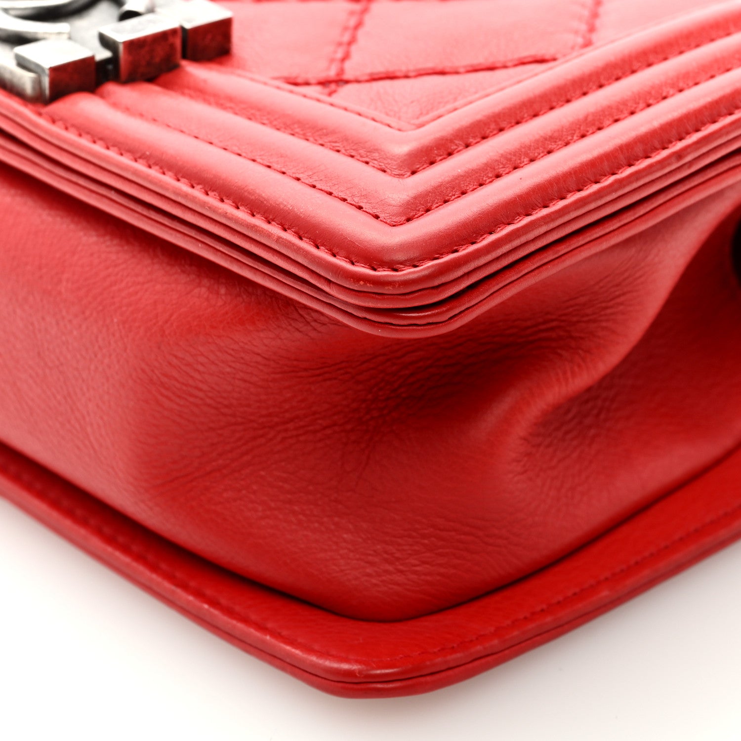Chanel Calfskin Double Stitch Small Boy Flap Red 9 of 9
