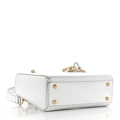 Christian Dior Metallic Lizard Mini Lady Dior Silver 4 of 10