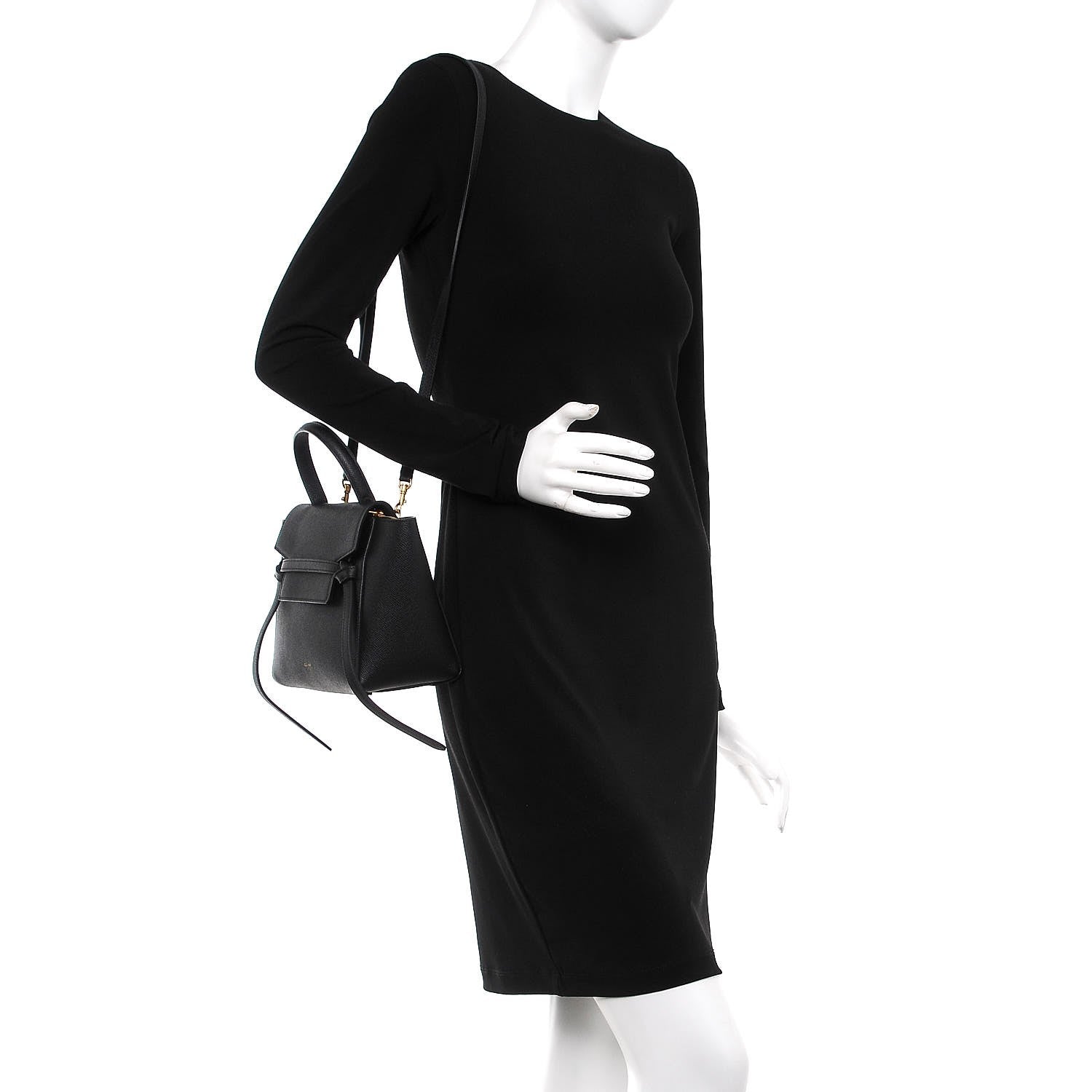 Celine Grained Calfskin Nano Belt Bag Black 2 of 6