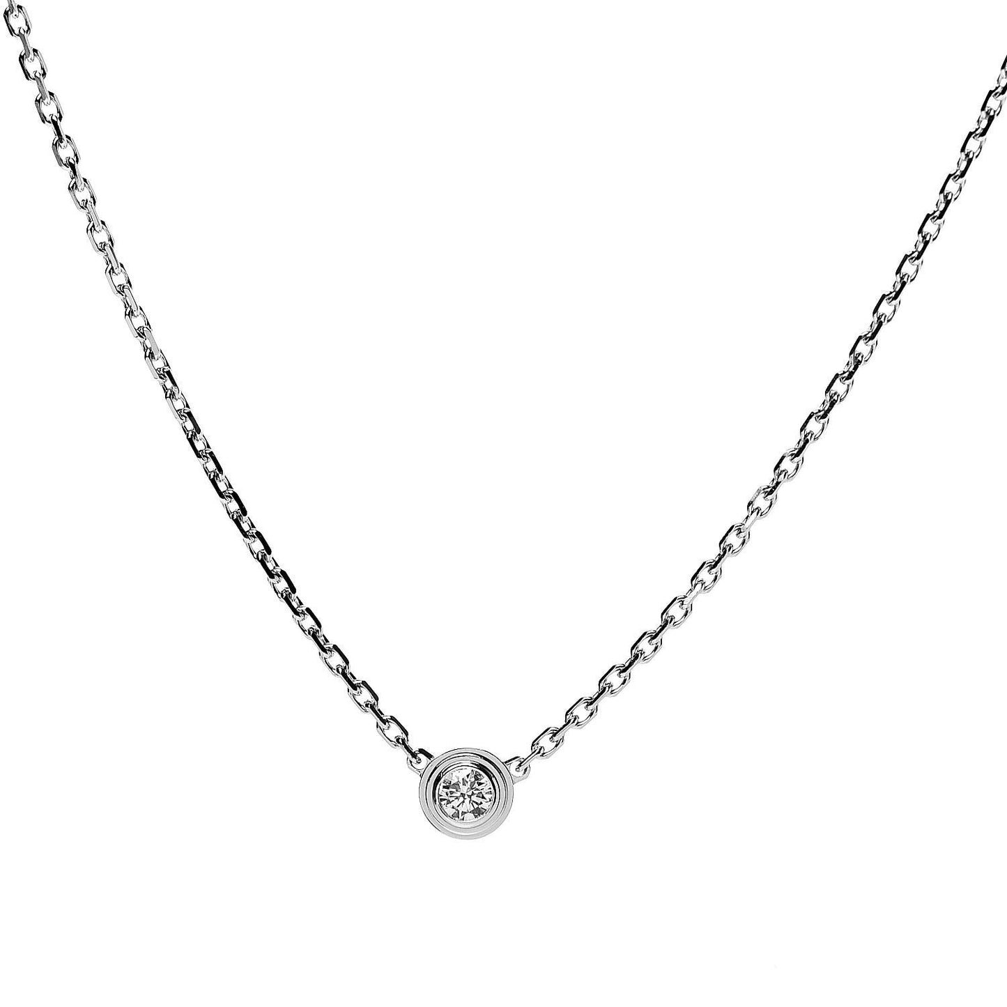 18K White Gold Diamond XS D'Amour Pendant Necklace