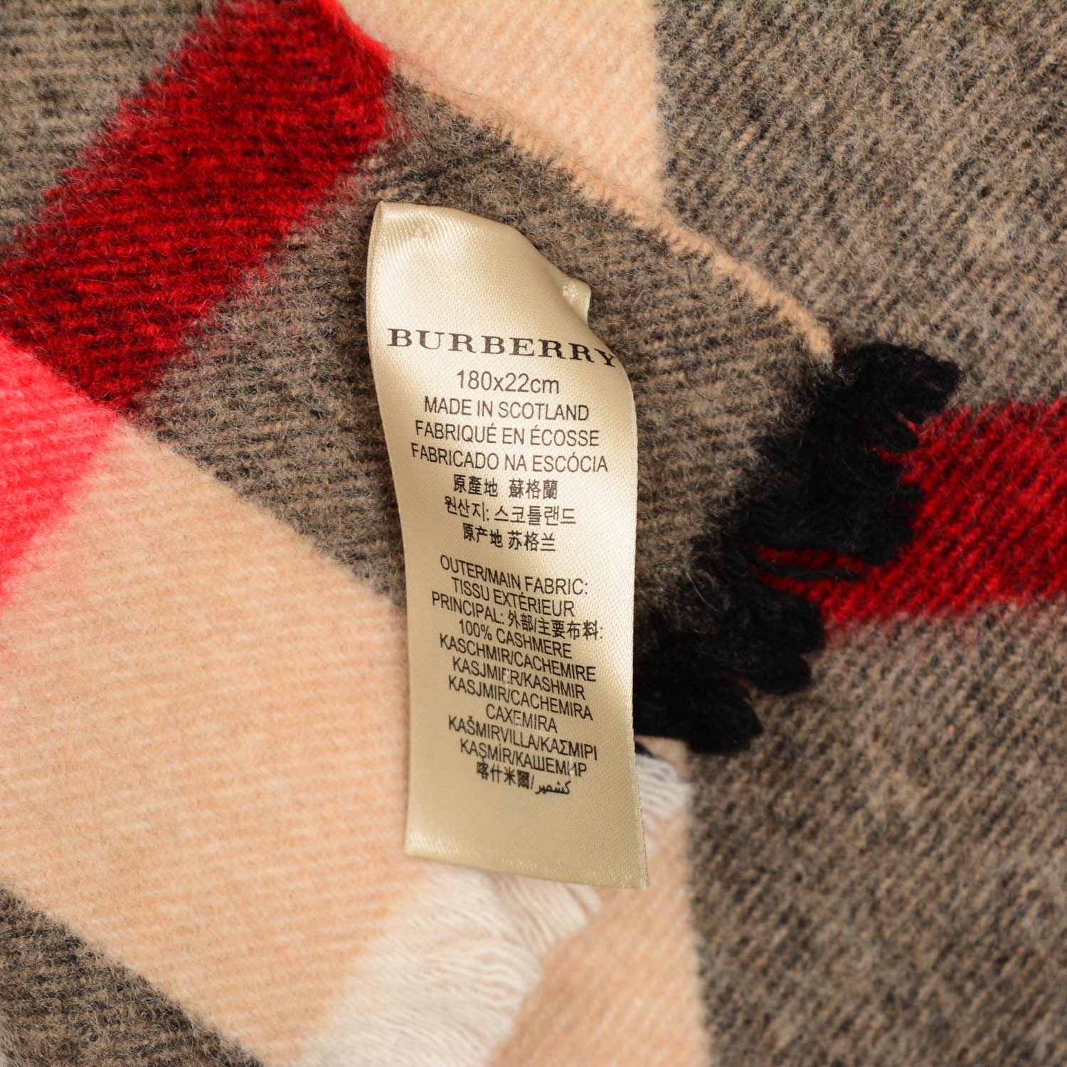 Burberry Cashmere Giant Exploded Check Scarf Camel 5 of 5