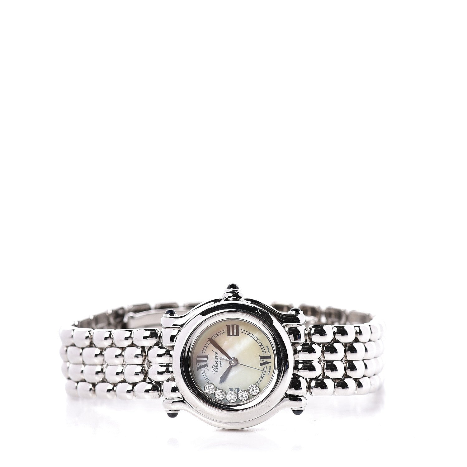 Chopard Stainless Steel 5 Diamond Mother of Pearl 26mm Happy Sport Quartz Watch 3 of 6