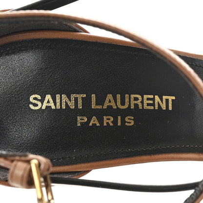 Saint Laurent Calfskin Cassandra 100 Sandals 37.5 Gold Brown 8 of 10