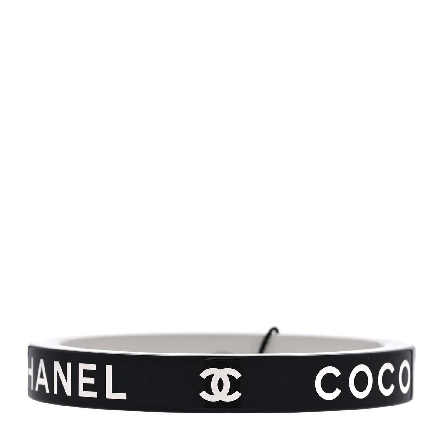 Resin Logo Bangle Bracelet Black White