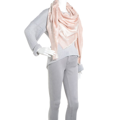 Louis Vuitton Silk Wool Monogram Denim Shawl Rose 2 of 5