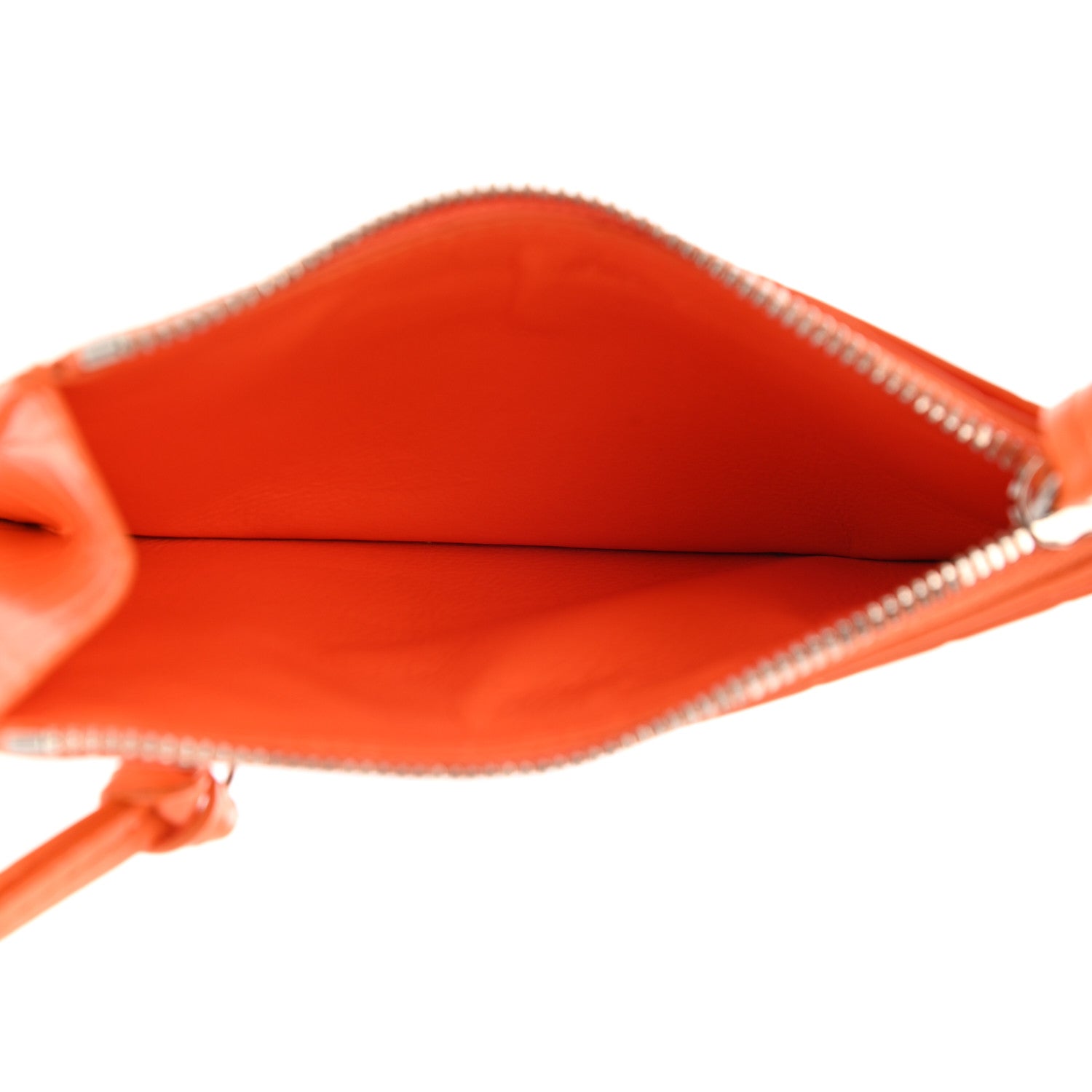 Balenciaga Semi Shiny Calfskin Crocodile Embossed Neo Classic Silver Hardware Long Coin Case Card Holder Orange 5 of 8