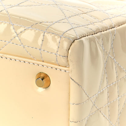 Christian Dior Patent Cannage Large Lady Dior White 9 of 15