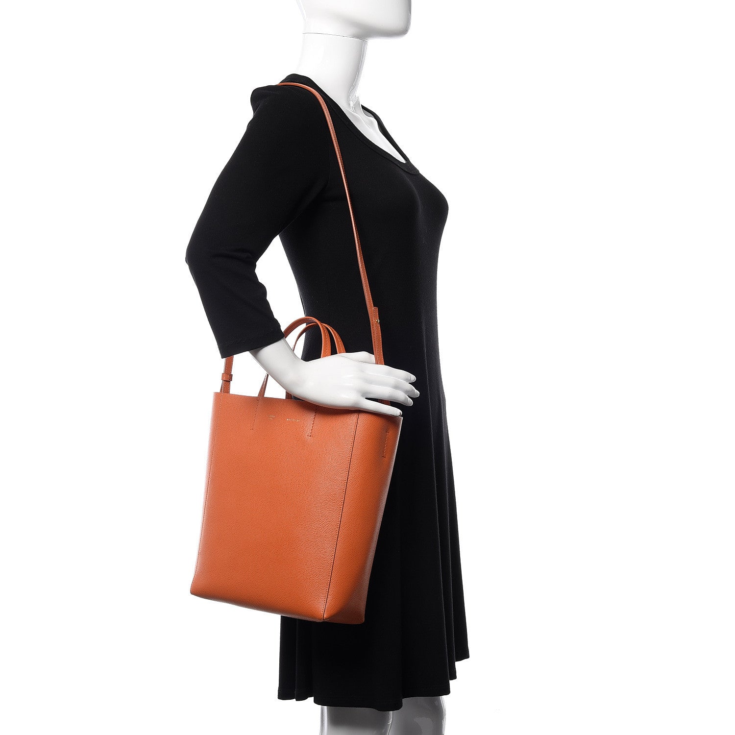 Celine Grained Calfskin Small Vertical Cabas Orange 2 of 11