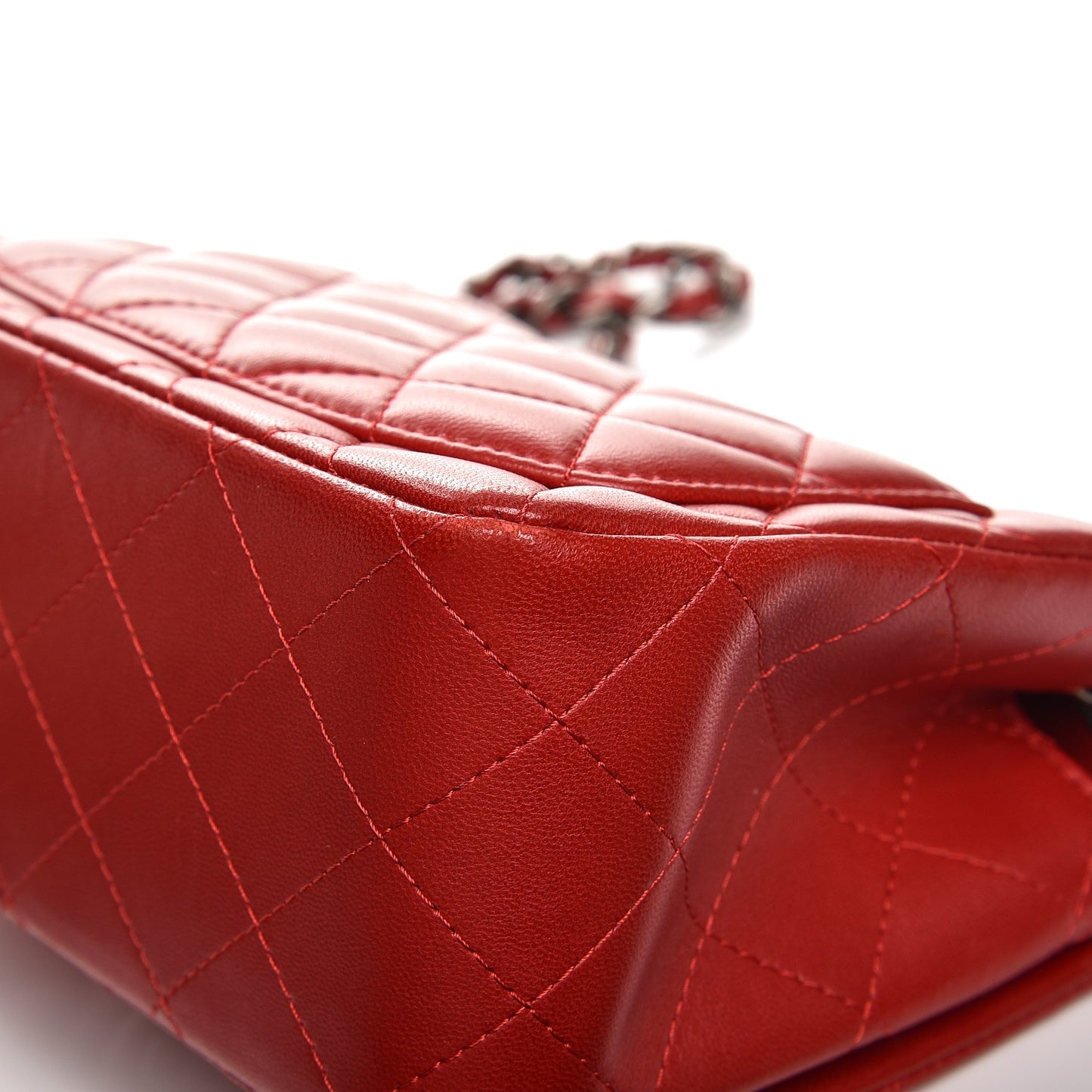 Lambskin Quilted Mini Square Flap Red