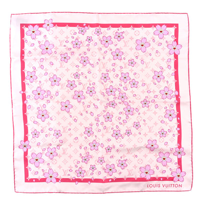 Louis Vuitton LV X TM Silk Monogram Cherry Blossom Square 70 Scarf Pink 1 of 3