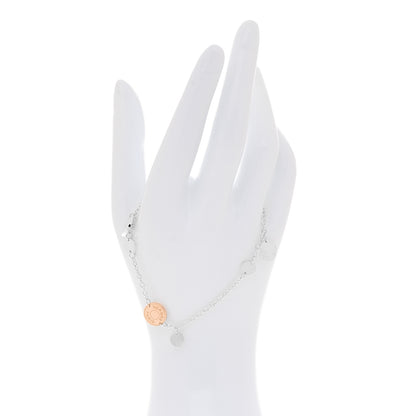 Hermes Sterling Silver 18K Rose Gold Confettis Bracelet LG 2 of 6
