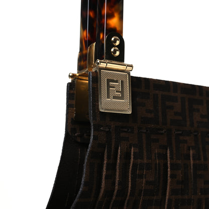Fendi Suede Plexiglass FF Mesh Fendi Sunny Tote Bag Sigaro Moro 11 of 11