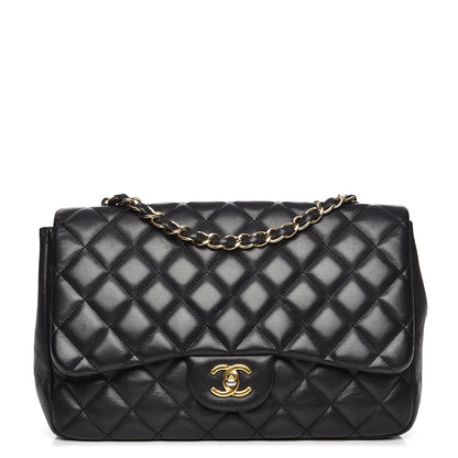 Chanel Lambskin Quilted Jumbo Single Flap Black 1 of 15