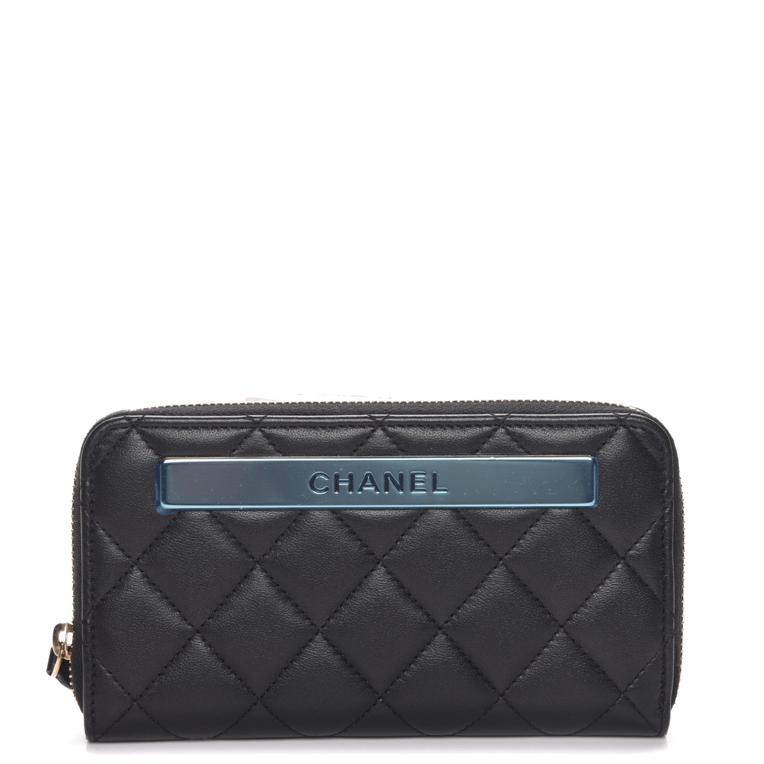 Chanel Lambskin Quilted Small Trendy CC Zip Around Wallet Black 1 of 9