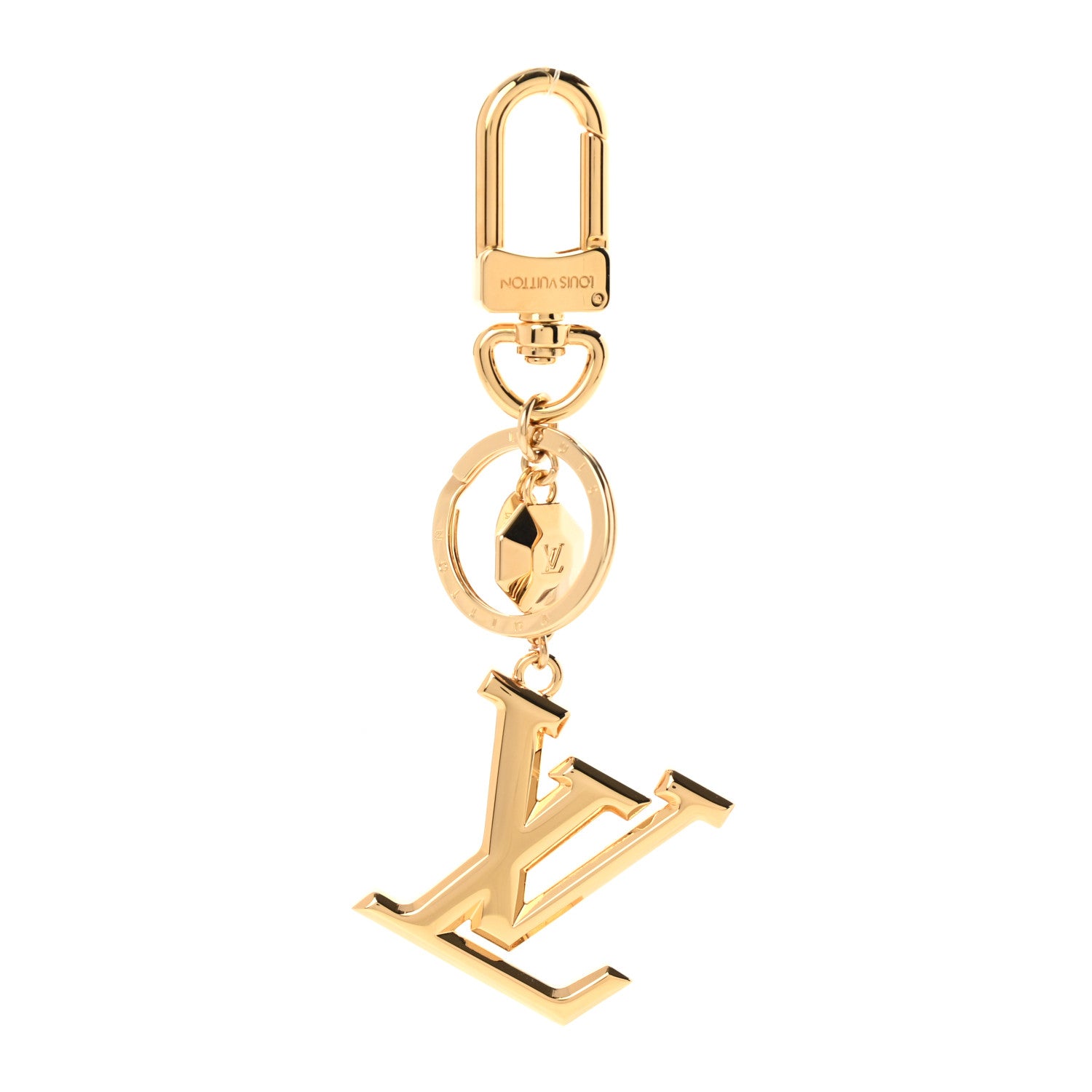 Louis Vuitton LV Facettes Bag Charm Key Holder Gold 1 of 4