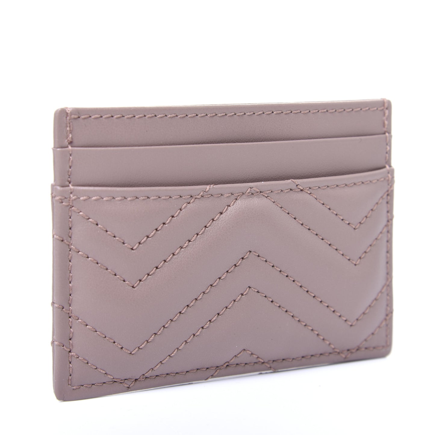 Calfskin Matelasse GG Marmont Card Holder Porcelain Rose