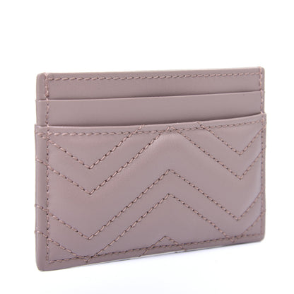Gucci Calfskin Matelasse GG Marmont Card Holder Porcelain Rose 3 of 9