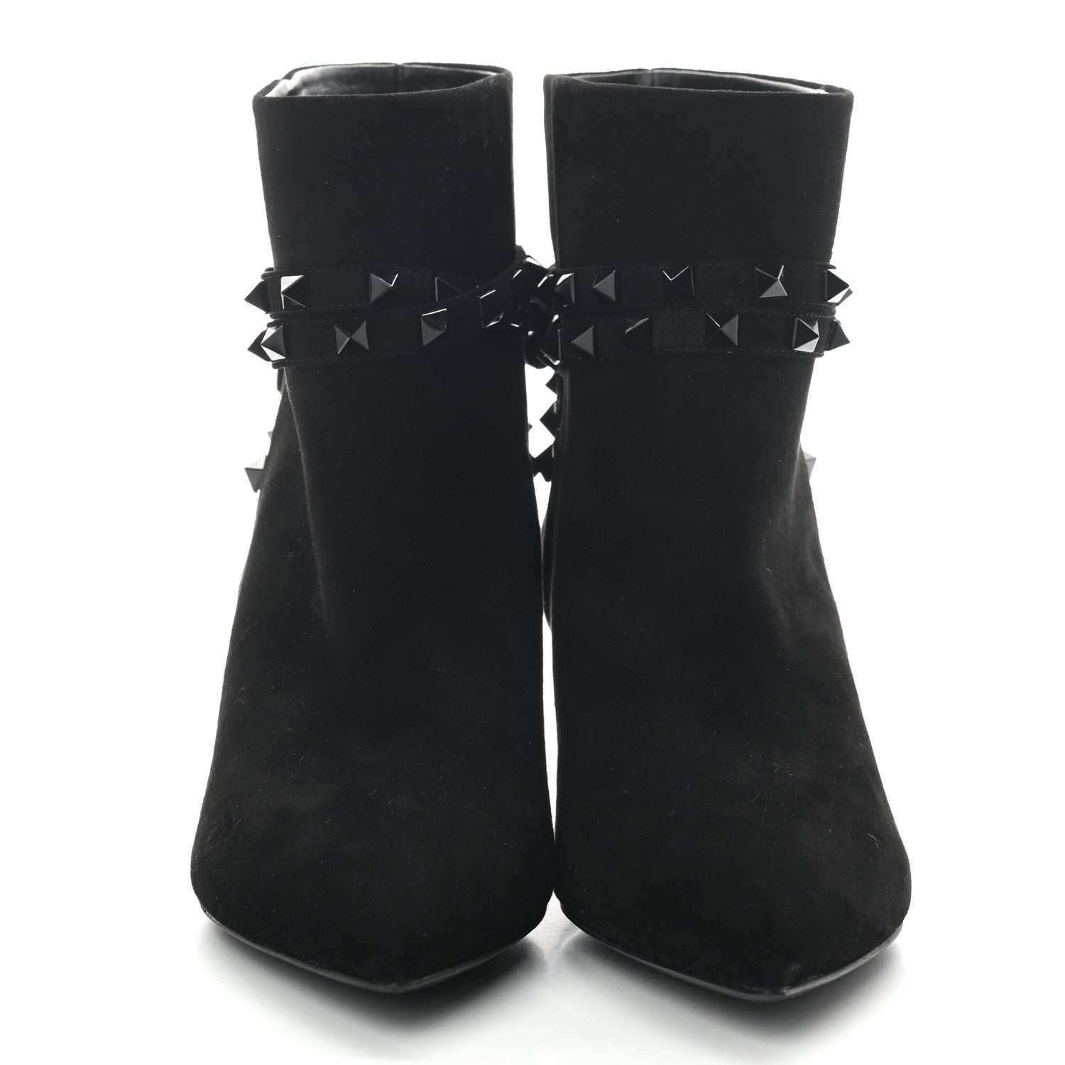 Valentino Garavani Suede Rockstud Flair 85 Ankle Booties 36 Black 2 of 8