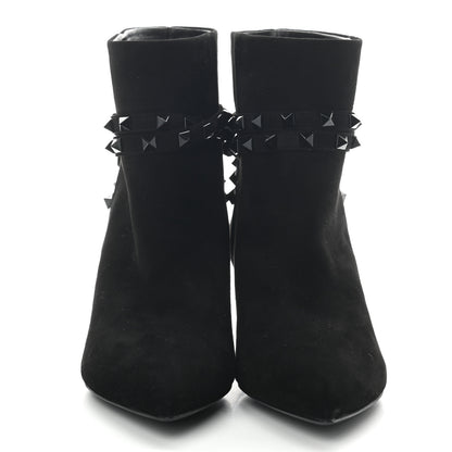 Valentino Garavani Suede Rockstud Flair 85 Ankle Booties 36 Black 2 of 8